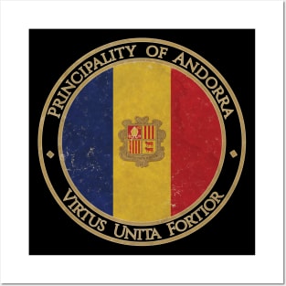 Vintage Principality of Andorra Europe European EU Flag Posters and Art